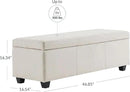 BELLEZE 47 Inch Storage Ottoman, Linen Storage Bench for Bedroom, Living Room, Entryway, Hallway, Foot Rest, Support 300lbs - Beige by CozyNest Decor