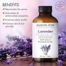 Majestic Pure Lavender Essential Oil with Glass Dropper - Huge 4 Fl Oz - 100% Pure and Natural Lavender Oil - Premium Grade Essential Oils for Diffuser, Aromatherapy, Soap and Candle Making by CozyNest Decor