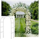 Adorox Metal Garden Arch Trellis for Climbing Plants 7.8ft Outdoor Arch Wedding Halloween Christmas Vine Trellis Pumpkin Archway Assemble Freely 2 Sizes White by GreenHaven Gardens