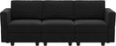 Belffin Modular Sofa Couch with Storage Seats Velvet 3 Seater Sofa for Living Room Black by CozyNest Decor