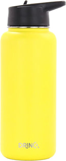 DRINCO Stainless Steel Water Bottle Spout Lid Vacuum Insulated Double Wall Water Bottle Wide Mouth (40oz 32oz 22oz 18oz 14oz) Leak Proof Keeps Cold or Hot (32 oz, 32oz Illuminating Yellow) by CozyNest Decor