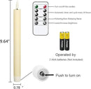 GenSwin Flameless Flickering Taper Candles with 2 Remote Controls and Timer, Real Wax 3D Wick Light Window Candles Battery Operated Pack of 8, Christmas Home Wedding Decor(Ivory, 0.78 X 9.64 Inch) by CozyNest Decor