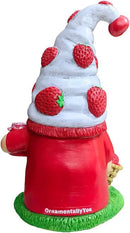 Spring & Summer-Themed Garden Statues – Adorable Outdoor Decor for Lawn, Patio & Porch (Charming Homestead Strawberry Gnome Garden Statue, 9.5" Farmhouse Style Unique Fruit Home Decor) by GreenHaven Gardens