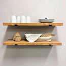 Rustic Shelves with J-Brackets Set of 2, Industrial Shelf, Kitchen Shelves, Solid Wood, Decorative Wall Storage, Heavy Duty, URBANDI (Brown, 36Wx8D) by CozyNest Decor