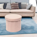 B FSOBEIIALEO Storage Ottoman Cube, Round Ottomans with Storage Foot Stool Footrest for Lving Room, Boucle Ottoman Seat for Dorm Room,Faux Teddy Fur, Pink 15"x15"x15" by CozyNest Decor