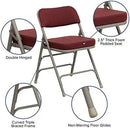 Flash Furniture HERCULES Series Premium Curved Triple Braced & Double Hinged Burgundy Fabric Metal Folding Chair by GreenHaven Gardens