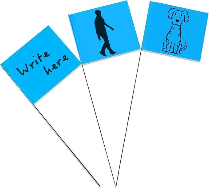 Zozen Marking Flags, Blue Color/1000 Pcs/15x4x5 Inch, Yard Flags for Lawn & Irrigation & Landscape & Sprinkler & Survey & Dog Training., photo 7 of 7