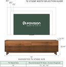 POVISON Fully-Assembled Mid Century Modern TV Stand with Legs, Wood Media Console with Adjustable LED Light, Entertainment Center with Storage for Living Room by CozyNest Decor