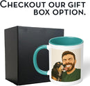 Personalized Coffee Mug, Custom Drawing Portrait Gift, Funny Customized Coffee Gift for Men & Women, Custom Mugs with Pictures, Teal 11oz Customized Ceramic Tea Cup by TinyTreasures Baby Boutique