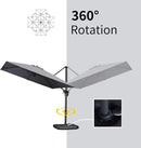 PURPLE LEAF 10' X 13' Patio Umbrella Outdoor Cantilever Rectangle Umbrella Aluminum Offset Umbrella with 360-degree Rotation for Garden Deck Pool Patio Light Grey by GreenHaven Gardens