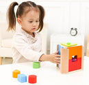 Shape Discovery Plug-in Box | Beech Wooden Shape Sorter Toy with 6 Puzzles | Montessori Learning for Toddlers 18+ Months by TinyTreasures Baby Boutique