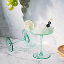 Ribbed Coupe Cocktail Glasses 8 oz | Set of 2 (Green)