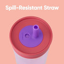 Owala Kids BPA-Free Plastic Tumbler with Spill Resistant Flexible Straw, Easy to Clean, Kids Water Bottle, Great for Travel, Dishwasher Safe, 15 Oz, Pink and Purple (Lilac Rocket) by TinyTreasures Baby Boutique