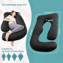 Sasttie Pregnancy Pillows for Sleeping, Jumbo U Shaped Cooling Full Body Pillow with Removable Cover, Pregnant Women Must Haves, Maternity Essential, Black by TinyTreasures Baby Boutique
