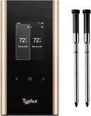 Sync Gold Wireless WiFi Meat Thermometer, 2 Slim Probes, 6 Sensors, 10x Stronger Signal, ±0.5℉ Accuracy, Smart Base Direct Setup, Reliable Reading Through Kamado Grill, BBQ, Oven, Smoker, Air Fryer by CozyNest Decor