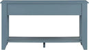 Farmhouse Modern Entryway Console Table 55.4'' Long Entry Sofa Table with Drawers & Storage Shelf for Living Room Hallway, Blue by CozyNest Decor