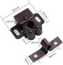 6 Pack Cabinet Latch - Double Roller Catch Hardware for Cupboard Closet Kitchen Cabinet Door Latches and RV Cabinet,Bronze by TinyTreasures Baby Boutique