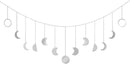 Mkono Moon Phase Wall Hanging Boho Aesthetic Room Decor Metal Moons Garland Hanging Art Bohemian Home Decoration for Girls Room Nursery Bedroom Livingroom Dorm, Ideal, Silver, 55" by CozyNest Decor