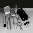 14-Piece Cocktail Shaker Set Bartender Kit with Black Stand, Bar Tool Set for Drink Mixing Bartending Kit Bar Sets Accessories: 750ml(25oz) Shaker, Jigger, Muddler, Cocktail Recipes (Silver) by CozyNest Decor