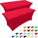 IVAPUPU 2 Pack 6FT Table Cloth for Rectangular Fitted Events Stretch Red Table Covers Washable Spandex Tablecloth Protector for Party, Wedding, Cocktail, Banquet, Festival by CozyNest Decor