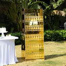 Tableclothsfactory Gold Mirror Finish 5-Tier Wine Glass Stemware Rack, 40 Champagne Flute Holder Foam Board Wall Stand - 5ft for Party & Decorations by CozyNest Decor