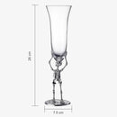 Skeleton Champagne Flute Glass 7.5oz | Gothic Halloween Drinkware | 10" Tall Skeleton Goblet for Haunted House Decor, Spooky Wine Glass, Gothic Party Supplies, Skeleton Gifts & Themed Celebrations by CozyNest Decor