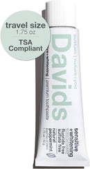 Davids Hydroxi Fluoride Free Nano Hydroxyapatite Toothpaste for Remineralizing Enamel & Sensitive Relief, Whitening, Antiplaque, SLS Free, Natural Peppermint, Made in USA, 1.75oz (Travel Size) by CozyNest Decor