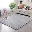 Loartee Nursery Rug Coral Velvet Crawling Rugs Area Rug Play Mat(4'9"x4'9", Gray) for Toddler Children Play Yoga Exercise Pads Carpet by TinyTreasures Baby Boutique