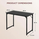 PayLessHere | 39 Inch Computer Desk | Black | Office Desk with Metal Frame, Adjustable Feet | Water-Resistant, Scratchproof Surface | Sturdy Writing Table for Home Office or Study | Pack of 1