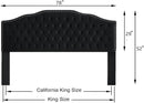 24KF Upholstered Button Tufted King Size Headboard with Nailhead Trim, Soft Velvet Fabric Headboard King/Cal King Size-Black by CozyNest Decor