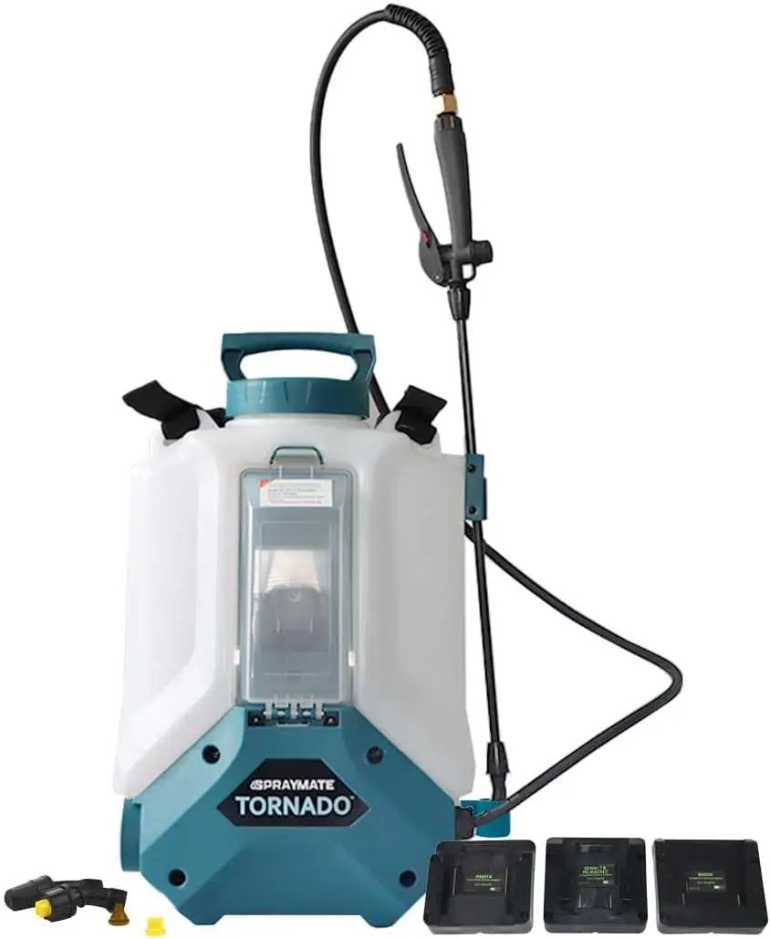 Tornado 4-Gallon Battery Powered Backpack Sprayer (2025 Model) – Lawn & Garden Sprayer, Compatible with FlowZone, DeWalt, Milwaukee, Makita & Bosch Batteries TOOL ONLY (Battery Not Included)