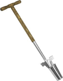 Long Handled Bulb Planter Tool, 37'' Bend-Proof Stainless Steel Bulb Planter, 4'' Depth Marks Long Handled Hole Digger, Bulb Planter with Comfortable T-Shaped Long Wood Handle for Planting Tulips by GreenHaven Gardens