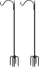 Gtongoko Adjustable 63 inch Shepherds Hooks for Outdoor Bird Feeder with 5 Prongs, Bird Feeder Pole Garden Hooks for Hanging Lanterns, Plants Baskets, Hummingbird Feeders, 2 Pack by GreenHaven Gardens