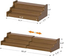 Bamboo Spice Rack Cabinet Organizer - 3 Tier Wooden Expandable Walnut Display Shelf by CozyNest Decor