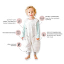 Tealbee Dreamsuit: Toddler Sleep Sack with Feet 12-18 months, 18-24 months - 1.2 TOG All Season Baby Wearable Blanket for Walkers - Rayon made from Bamboo, Organic Cotton Sleep Bag (12m-2T) - Alphabet by TinyTreasures Baby Boutique