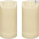 CANDLE CHOICE Waterproof Outdoor Battery Operated Flameless Candles with Auto Timer Flickering Plastic Resin Electric LED Slim Pillar Lights for Lantern Patio Garden Wedding Decorations 2”x4” 2 Pack by GreenHaven Gardens