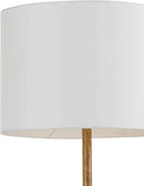 GLOBE Electric Novogratz x Harrington 65" Floor Lamp, 2-Tone Faux Wood Base, White Fabric Shade, Socket Rotary Switch 67225 by CozyNest Decor