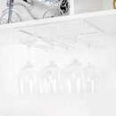 Wine Glass Rack - Under Cabinet Stemware Wine Glass Holder Glasses Storage Hanger 2 Pack Metal Organizer for Bar Kitchen White by CozyNest Decor