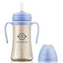 GROSMIMI Spill Proof no Spill Magic Sippy Cup with Straw with Handle for Baby and Toddlers, Customizable, PPSU, BPA Free 10 oz (Sky blue) by TinyTreasures Baby Boutique