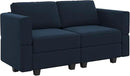 Belffin Modular Loveseat Sofa Couch with Storage Seats Velvet 2 Seater Love Seats for Small Spaces Blue by CozyNest Decor
