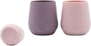 WeeSprout Silicone Baby Training Cups - Set of 2 Soft Silicone Cups - 2 oz Open Cup for Baby 6+ Months - Non-Slip Grip, Weighted Base - Gentle on Gums & Teeth (Matte Pink & Matte Purple) by TinyTreasures Baby Boutique