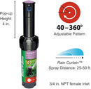 Rain Bird CP5000NP Purple Top Non-Potable Water Simple Adjust Gear Drive Rotor, Adjustable 40° - 360° Pattern, 26' - 38' Spray Distance by GreenHaven Gardens