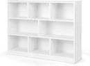 Tangkula 8-Cube Bookcase, Wood 3 Tier Open Storage Bookshelf, Modern Multipurpose Display Cabinet for Living Room, Study, Reading Nook, 48 x 12.5 x 36.5 Inch, White by CozyNest Decor