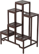 Plant Stand - Aluminum Indoor/Outdoor Flower Rack, Waterproof & Rust-Proof, Stable Support for Pots, Perfect for Living Room, Balcony, Garden, and Office (Brown, 6 Tier) by GreenHaven Gardens