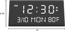 Kogonee Wooden Digital Alarm Clock, 0-100% Dimmer, 2 Alarm Settings, Weekday/Everyday Mode, 9 Mins Snooze, 12/24H, Temperature and Date Display for Office, Travel, Bedroom Alarm Clock (Black) by CozyNest Decor