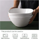 DOWAN Large Mixing Bowls, Ceramic Serving Bowls, 3.2 Quart Deep Salad Bowls, 105 Oz White Fruit Bowls for Modern Home, Set of 2 by CozyNest Decor