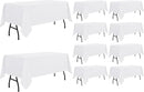 sancua 10 Pack White Tablecloth 60 x 84 Inch, Rectangle Table Cloth for 4ft Tables - Stain and Wrinkle Resistant Washable Polyester Table Cover for Dining Wedding Banquet Party Buffet Restaurant by CozyNest Decor