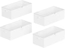 SpaceAid 4 Pack 10" High Under Bed Storage Containers, Large Underbed Storage Organizer Bins with Lids for Bedroom, Dorm, Clothes, Closet Organization, Bed Sheets and Blankets (White) by CozyNest Decor