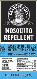 Grandpa Gus's Natural Mosquito Repellent Spray, Time-Release Plant-Based Actives, Non-Greasy, No Stains, DEET-Free, 4 oz (Pack of 2) by TinyTreasures Baby Boutique