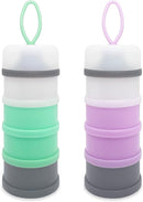 Baby Formula Dispenser, Formula Container, Portable Milk Powder Dispenser Container, Baby Feeding Travel Storage Container, Non-Spill Stackable Baby Snack Storage Container, BPA Free, 2 Packs by TinyTreasures Baby Boutique